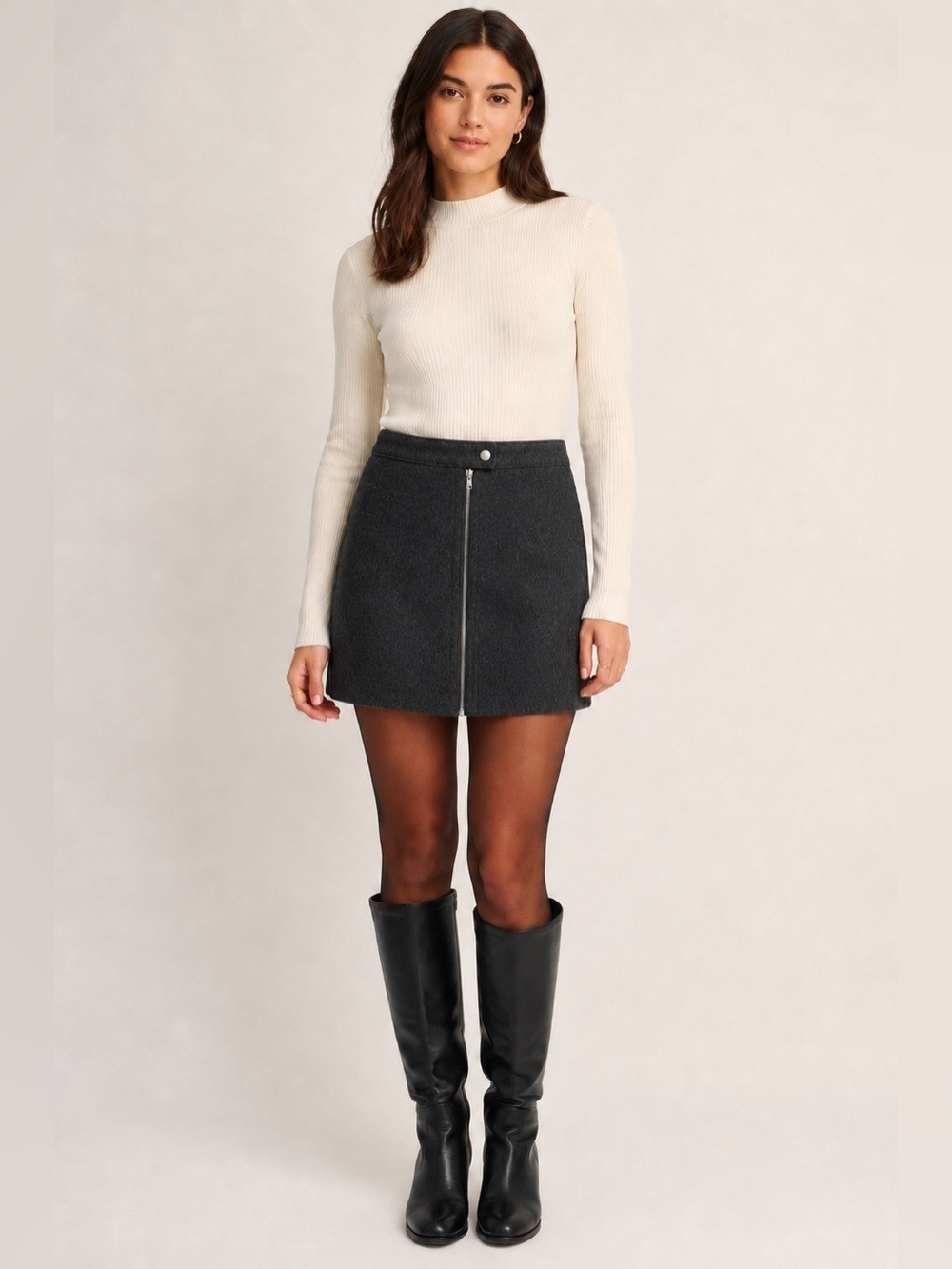Madewell wool blend zip front mini skirt. Size 4